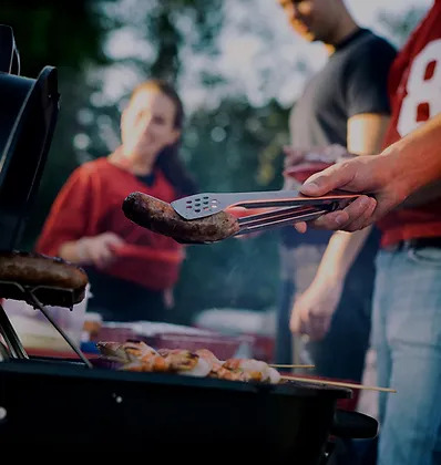BBQ gathering grilling.